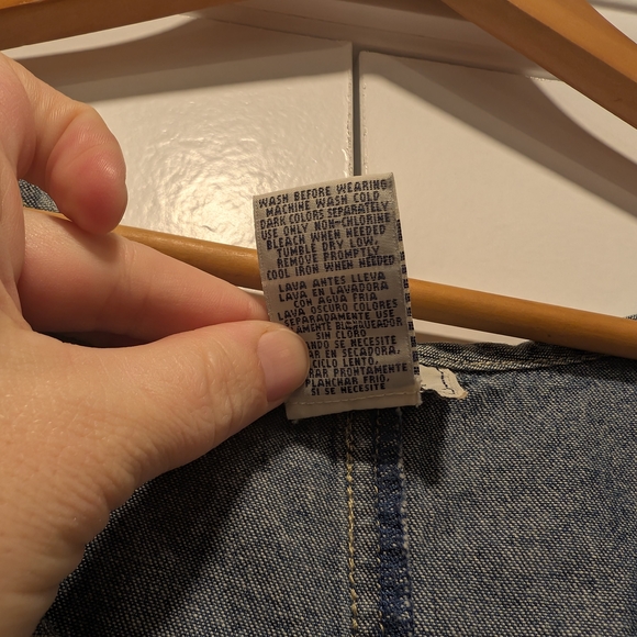 VINTAGE Women's Blue Denim Jumper Overall House Dress Size XL - Picture 6 of 8